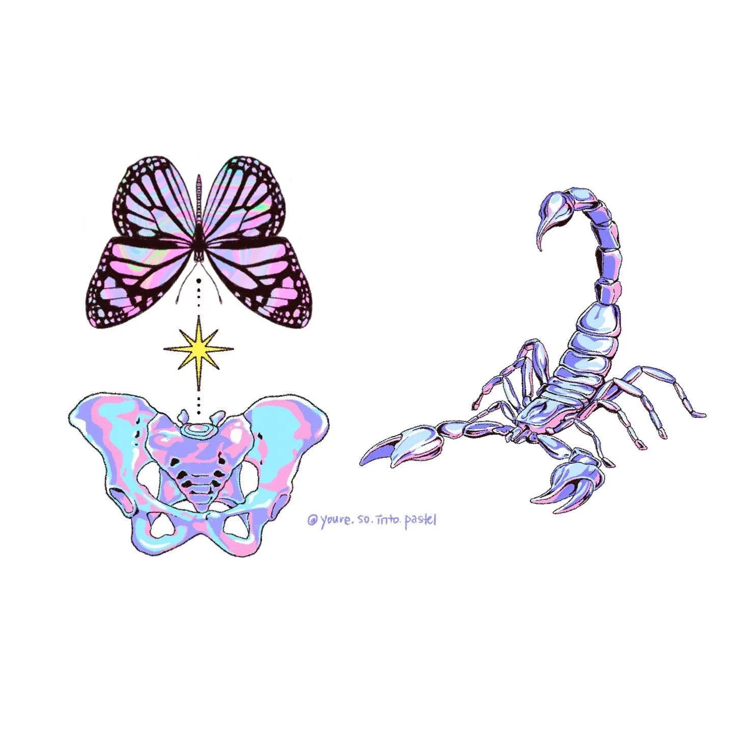 Pastel Butterfly & Scorpion